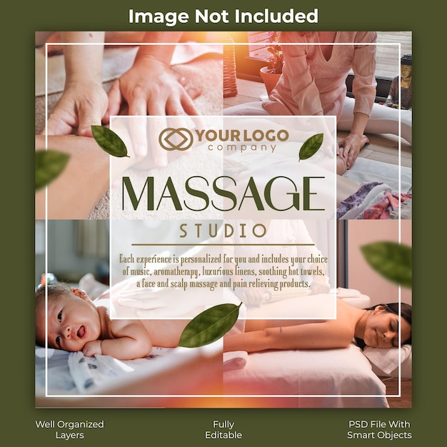 Vorlage für eine Premium-PSD-Massage-Post