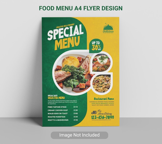 Vorlage für eine Restaurant-Menü-Flyer