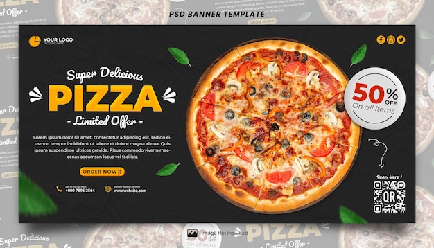 Vorlage für eine super leckere Pizza-Banner