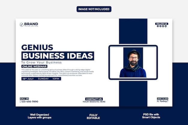Vorlage für eine YouTube-Miniaturbild- oder Webbanner-Vorlage für eine digitale Marketingagentur
