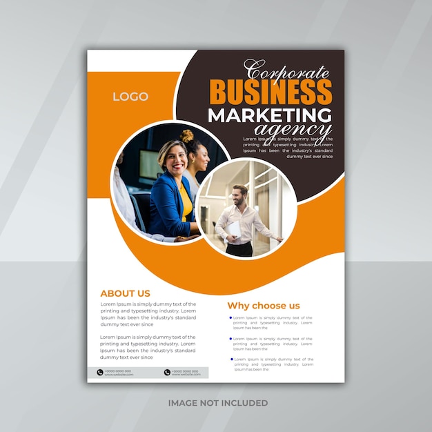 Vorlage für einen Flyer der Unternehmensmarketingagentur
