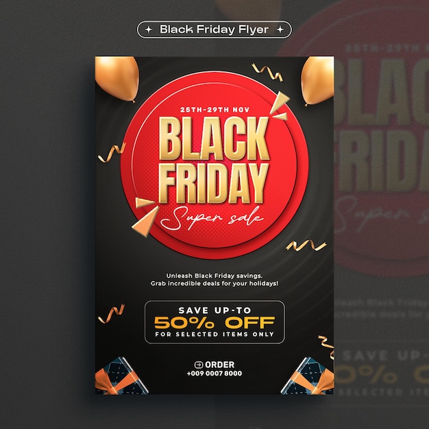 Vorlage für einen Flyer-Design für den Black Friday-Sonderverkauf