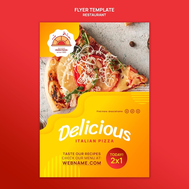 Vorlage für einen Flyer für ein Pizza-Restaurant