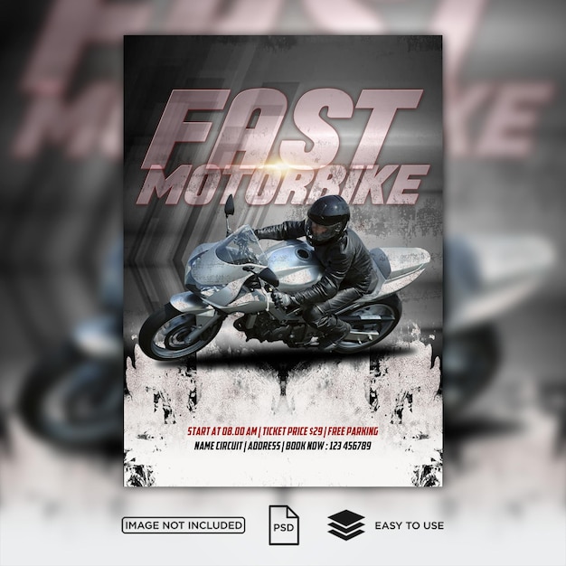 Vorlage für einen flyer für motorradrennen