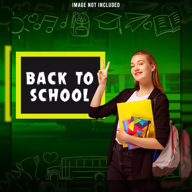 Vorlage für einen Flyer „Zurück zur Schule“.