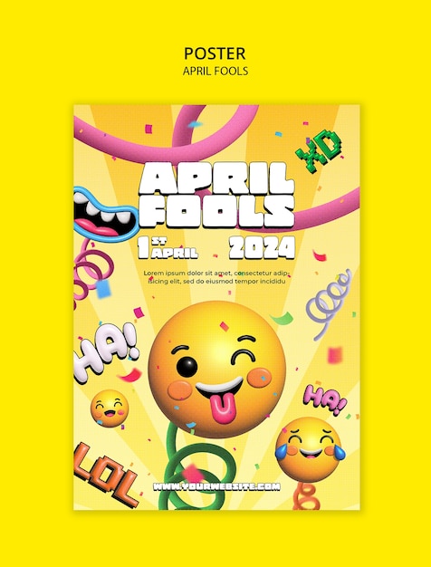 Vorlage für einen Plakat für die Feier des ersten April