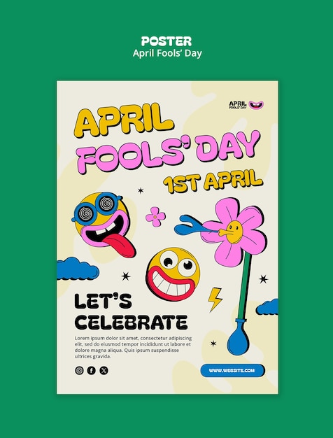 Vorlage für einen Plakat für die Feier des ersten April
