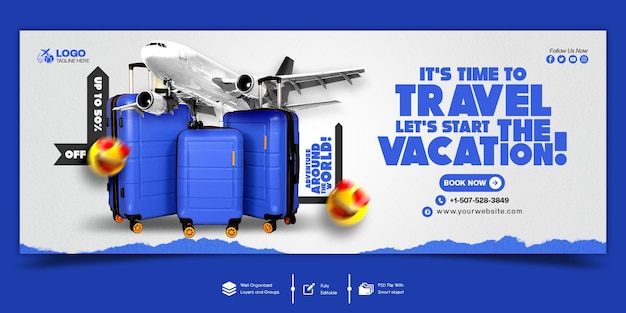 Vorlage für Facebook-Cover-Bannern für Touren und Reisen