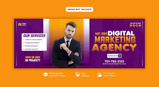 Vorlage für Facebook-Cover für digitale Marketingagenturen und Unternehmen