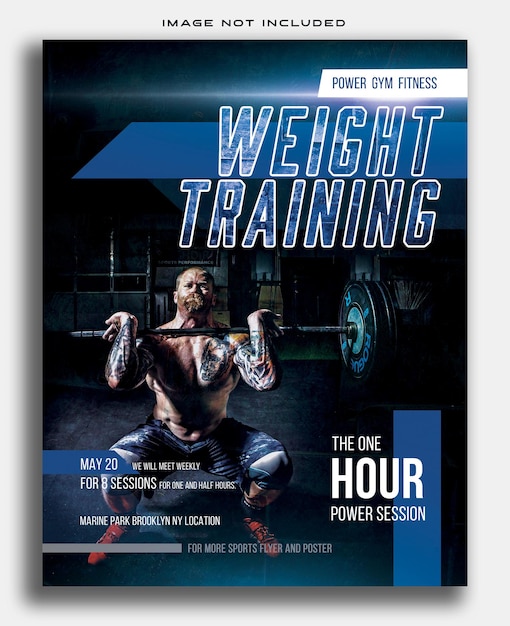 Vorlage für Flachdesign-Poster für Fitness und Fitnessstudio
