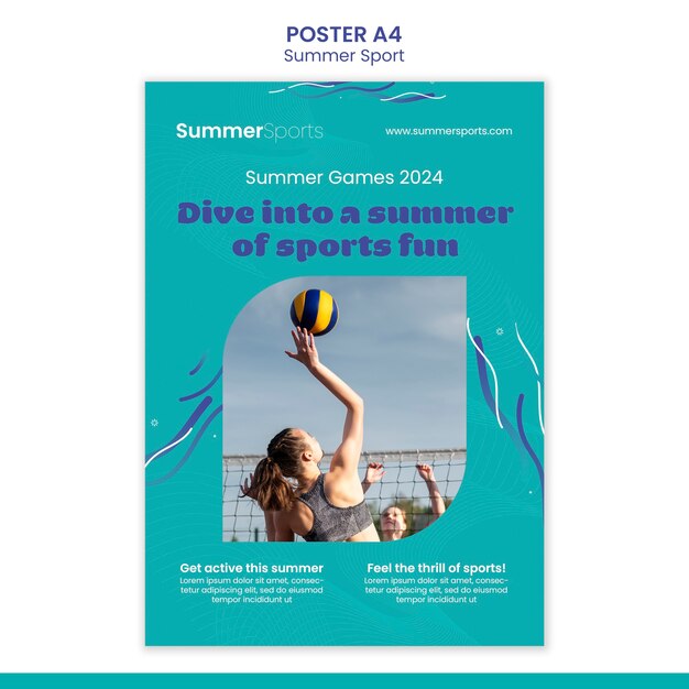 Vorlage für flache Sommer-Sportplakate