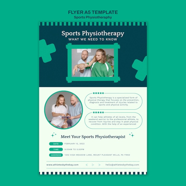 Vorlage für Flyer zur Sportphysiotherapie