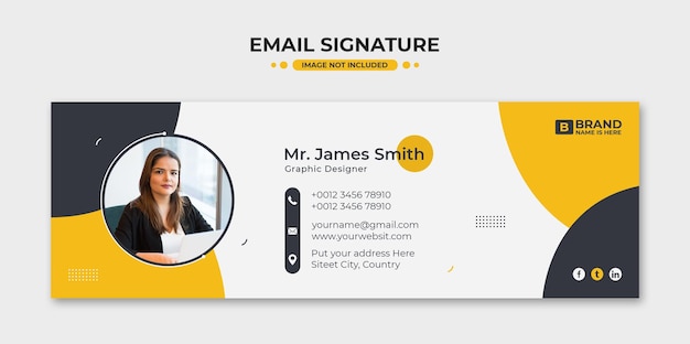 Vorlage für geschäftliche E-Mail-Signaturen oder E-Mail-Fußzeilen und Social-Media-Cover-Design