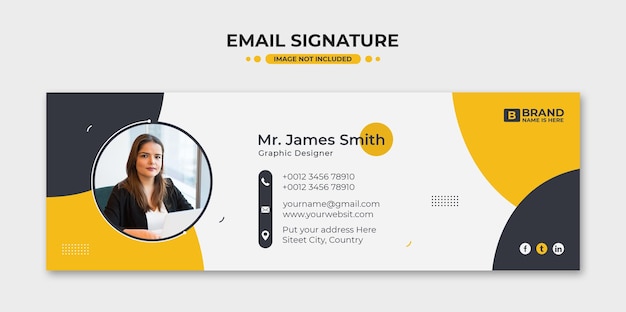PSD vorlage für geschäftliche e-mail-signaturen oder e-mail-fußzeilen und social-media-cover-design