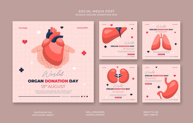 Vorlage für instagram-beiträge zum weltorganspendetag