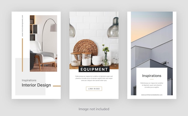 Vorlage für instagram-geschichten für architektur und innenarchitektur