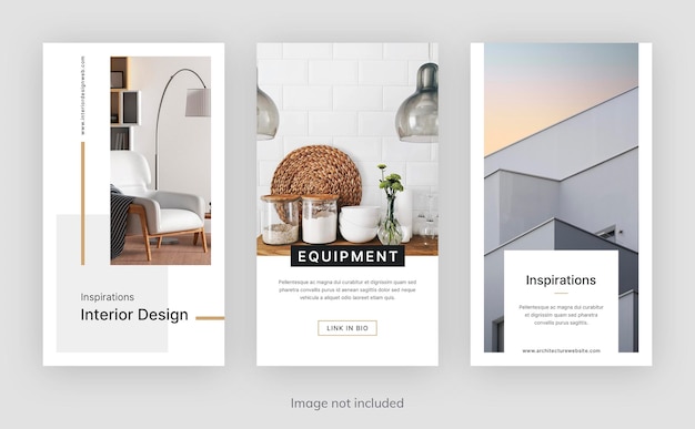 Vorlage für instagram-geschichten für architektur und innenarchitektur