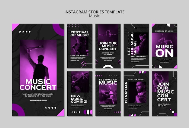 PSD vorlage für instagram-geschichten zu musikveranstaltungen