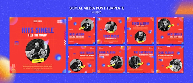 Vorlage für Instagram-Posts mit flachem Design