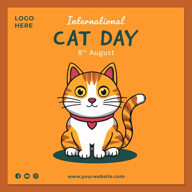 Vorlage für Instagram-Posts zum Internationalen Tag der Katzen