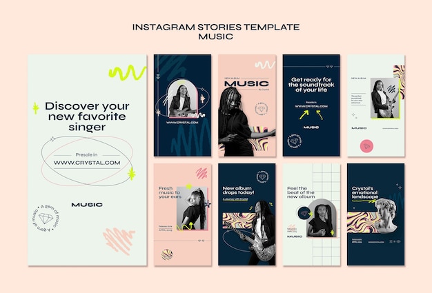 PSD vorlage für instagram-stories für musiksitzungen