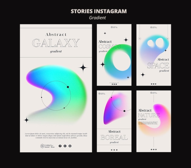 Vorlage für instagram-storys mit farbverlaufsformen