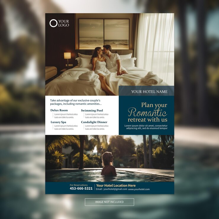 PSD vorlage für luxushotel-flyer