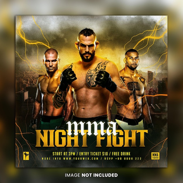 PSD vorlage für mma sport flyer