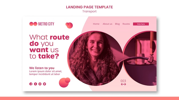 Vorlage für moderne Transport-Landingpage