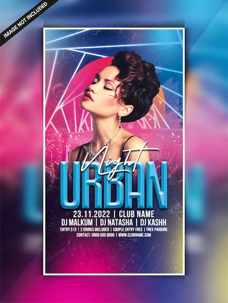 PSD vorlage für partyflyer für urbane nachtclubs