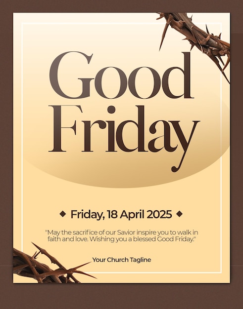 Vorlage für Poster für christliche Anlässe am Heiligen Freitag
