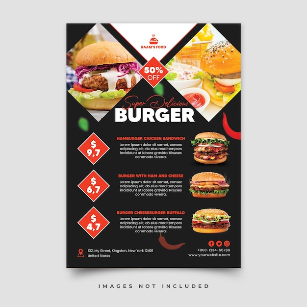 PSD vorlage für restaurant-food-flyer