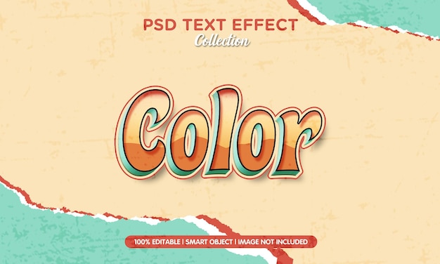 PSD vorlage für retro-farbtexteffekte