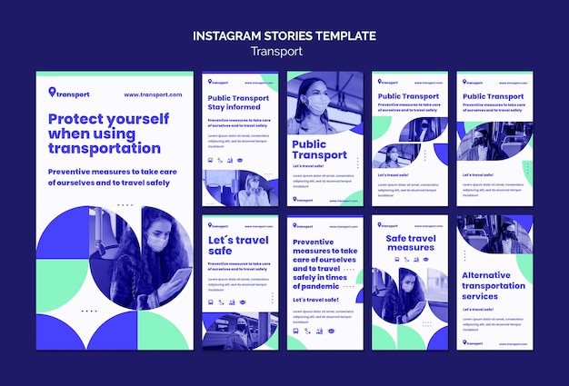 PSD vorlage für sichere transport-instagram-geschichten