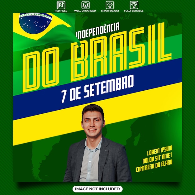 Vorlage für Social-Media-Beiträge zum Unabhängigkeitstag Brasiliens