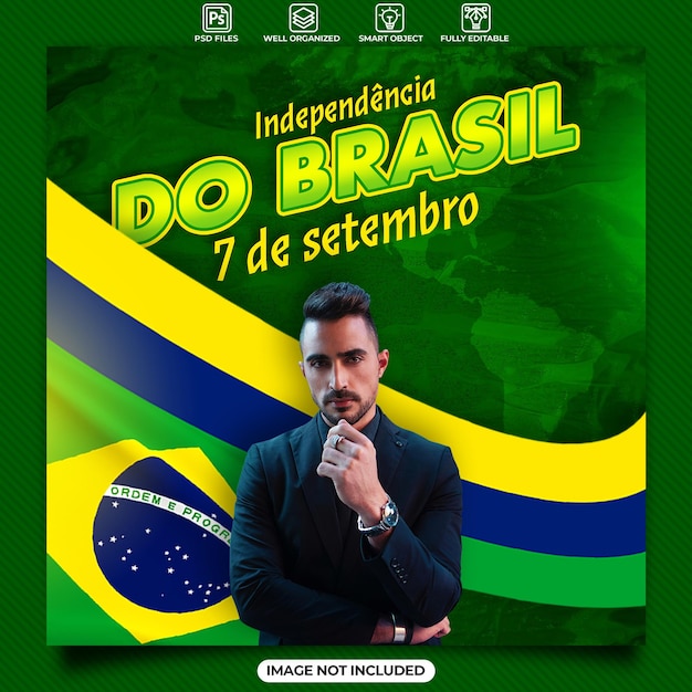 Vorlage für Social-Media-Beiträge zum Unabhängigkeitstag Brasiliens