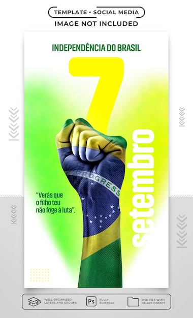 Vorlage für Social-Media-Geschichten 7. September Brasilien Unabhängigkeitstag