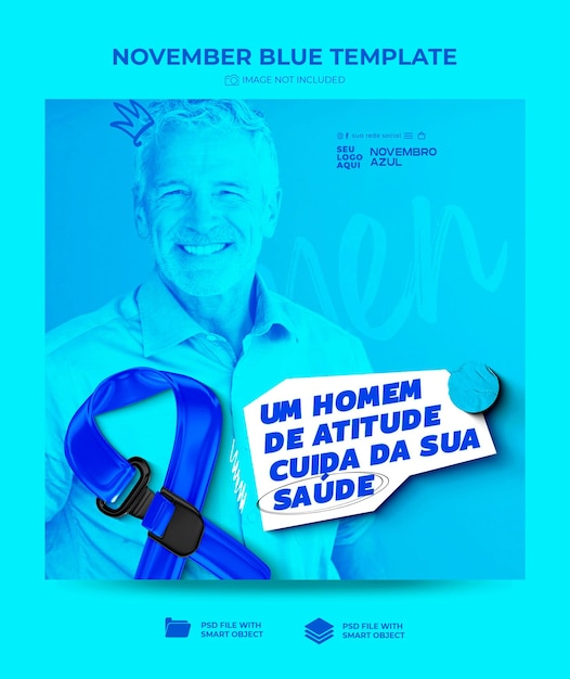 PSD vorlage für social media november blue prostata cancer prävention in brasilien