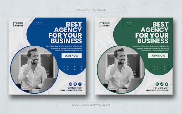 Vorlage für Social-Media-Posts und Web-Banner einer Agentur für digitales Business-Marketing