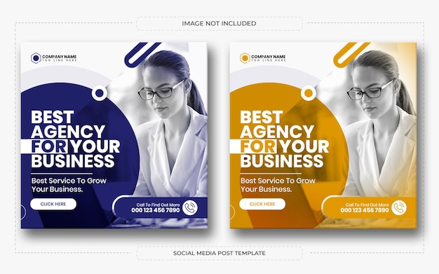 Vorlage für Social-Media-Posts und Web-Banner einer Agentur für digitales Business-Marketing