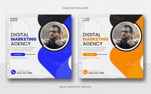 Vorlage für Social-Media-Posts und Web-Banner einer Agentur für digitales Business-Marketing