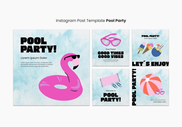 Vorlage für Sommer-Pool-Party