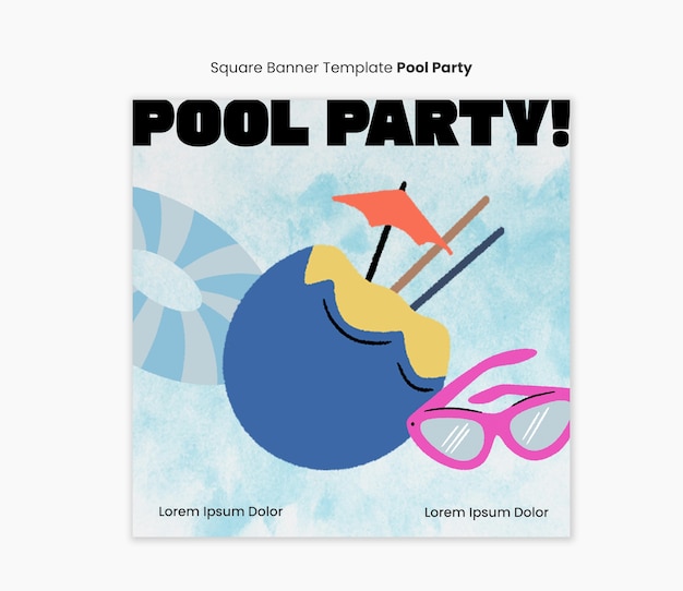 Vorlage für Sommer-Pool-Party