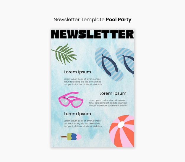 Vorlage für Sommer-Pool-Party