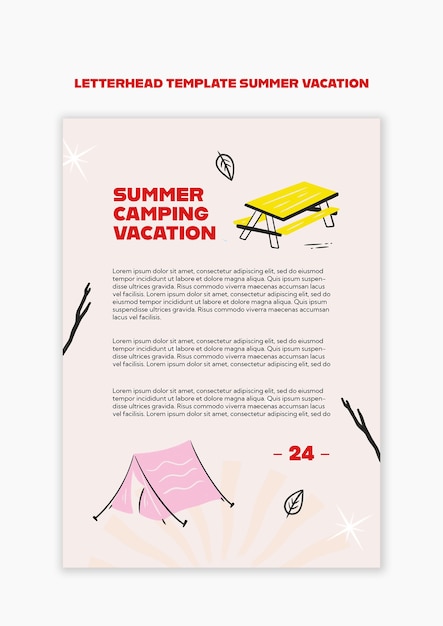 Vorlage für Sommerferien