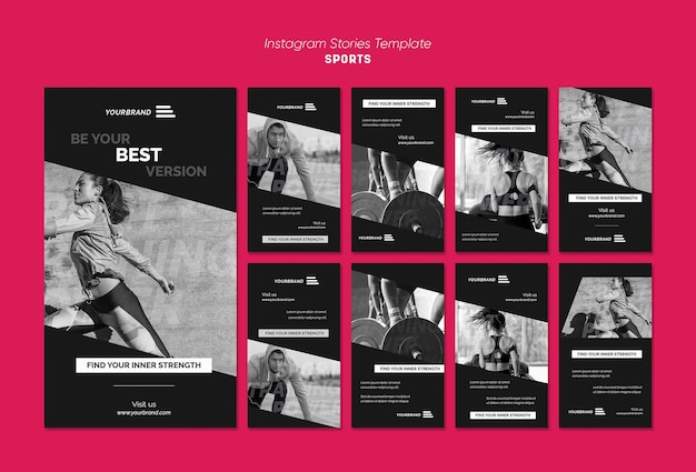 Vorlage für sportanzeigen-instagram-geschichten