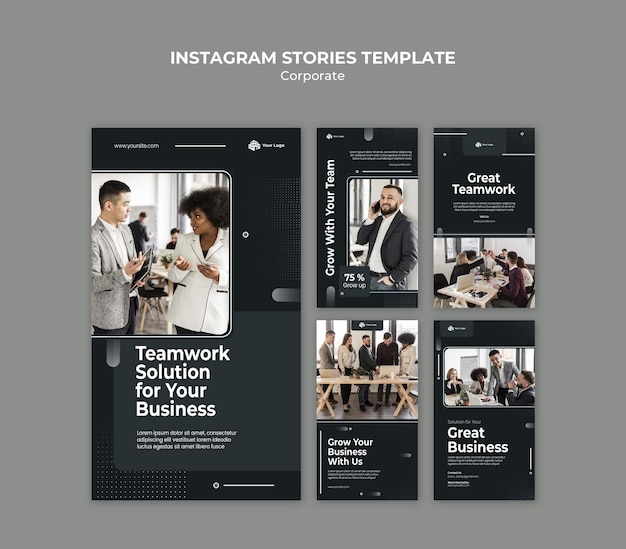 Vorlage für Unternehmensanzeigen-Instagram-Geschichten