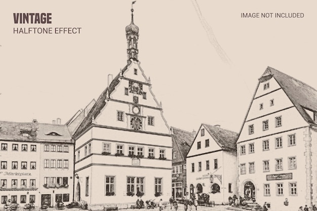 Vorlage für Vintage-Halbton-Fotoeffekte