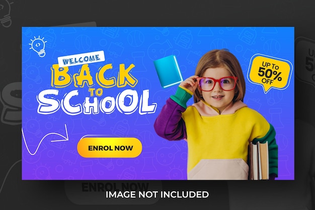 Vorlage für YouTube-Miniaturansichten und Web-Banner zur Zulassung zur Schulbildung