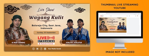 Vorlage Miniaturansicht YouTube für Live-Streaming Wer aus Indonesien „Wayang Kulit“ nannte